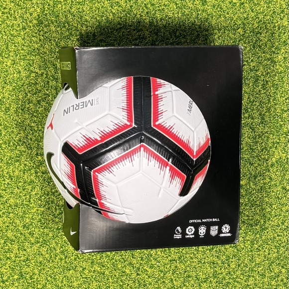 Nike Merlin ACC Official Match Soccer Ball Size 5 White Red Black PSC630-100 - Picture 2 of 7